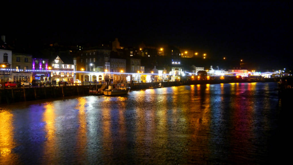 Whitby city by night