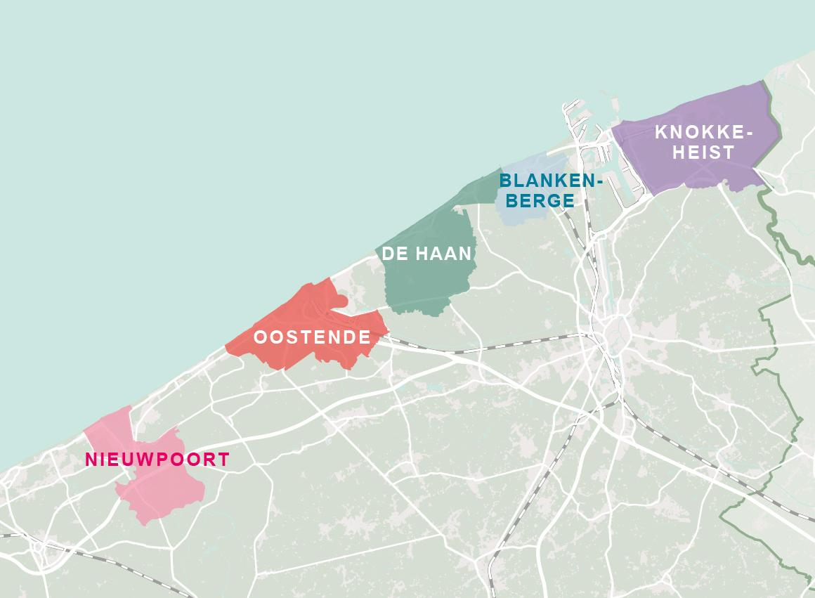 Belgische kust Overzichtskaart