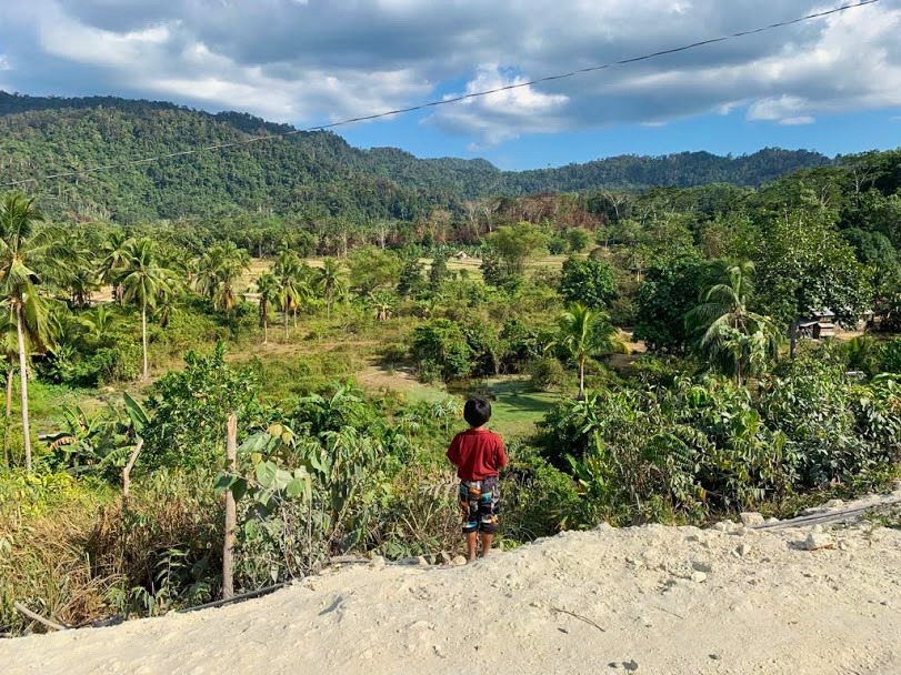 foto jongetje uitkijkend over jungle Filipijnen