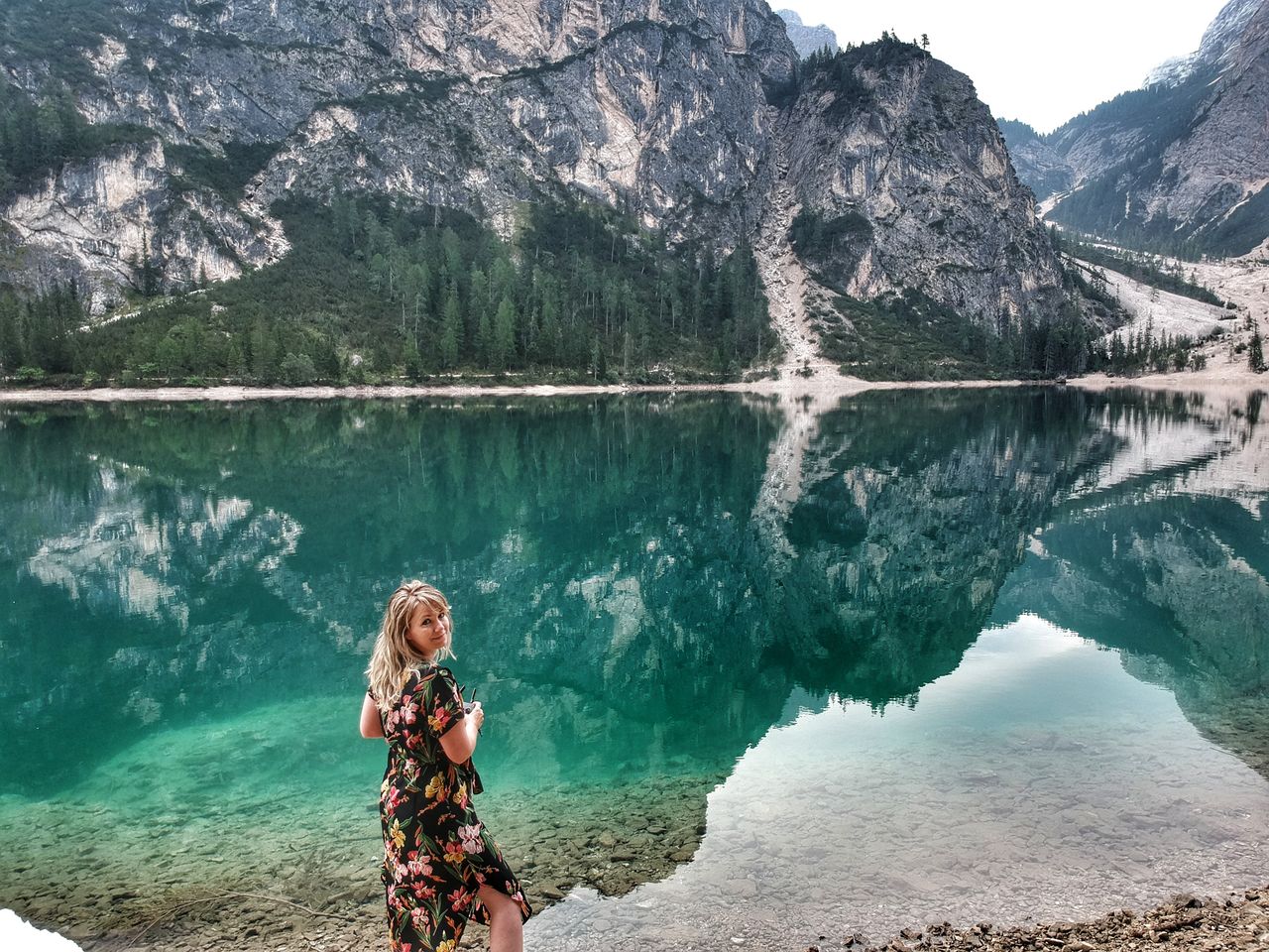 Lago di Braies Pragser Wildsee Zuid Tirol drone